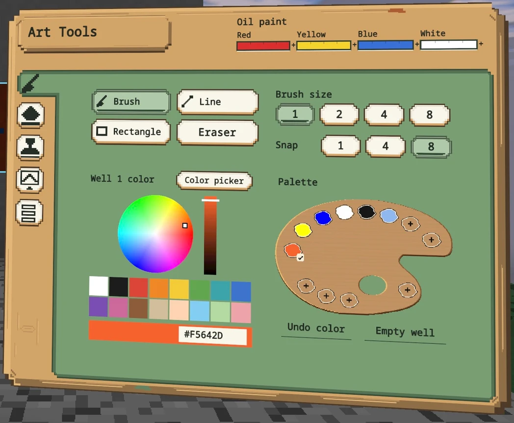 The Art Tools color wheel and reusable paint palette.